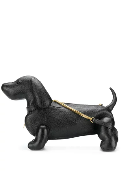 Geantă de mână Thom Browne din piele negru