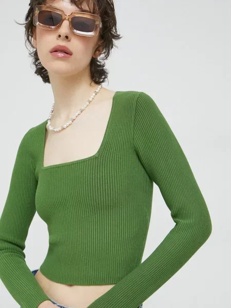 Пуловер Abercrombie & Fitch зелено