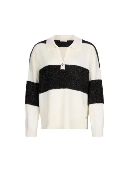 Sweter Liu Jo wełniany w paski z paskiem