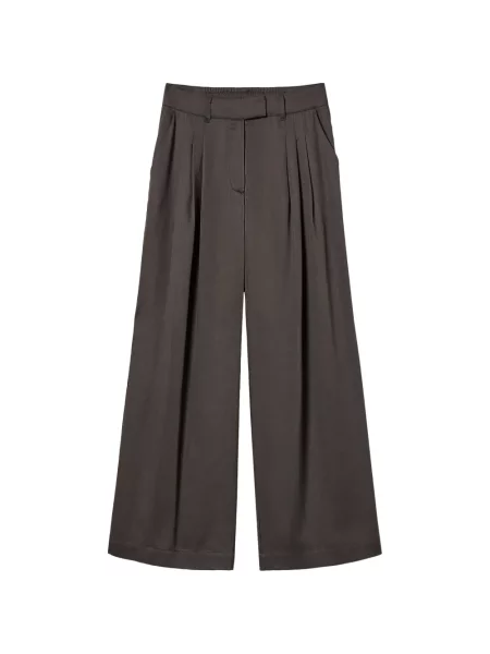Pantaloni Twinset din satin gri