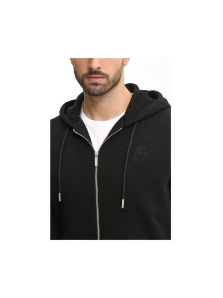 Bluza z kapturem Karl Lagerfeld z logo czarna