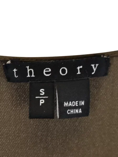 Bluză Theory cu decolteu în V verde