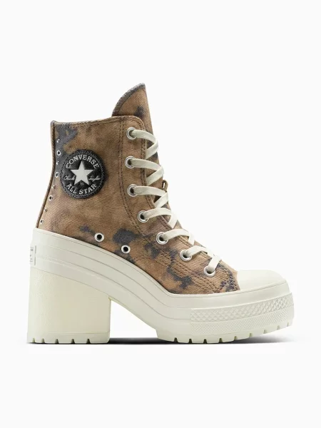 Високи кецове Converse Chuck 70 De Luxe Heel кафяво бежово