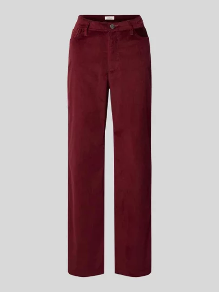 Spodnie sztruksowe / Regular Fit / Średni stan / Prosta nogawka czerwone