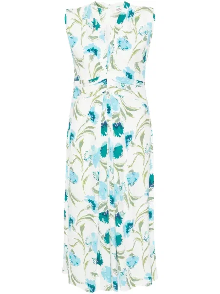 Rochie Dvf Diane Von Furstenberg cu model floral cu imagine din țesătură twill alb