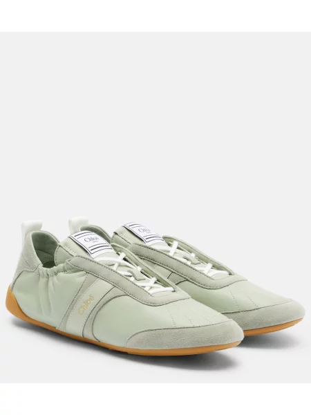 Sneakerși Chloé din piele verde
