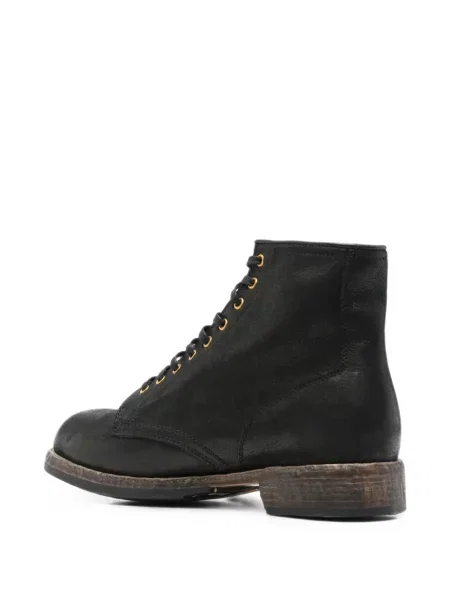 Botine Visvim cu șireturi din dantelă negru