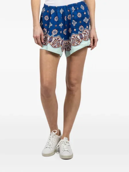 Pantaloni scurți Boteh cu model floral cu imagine albastru