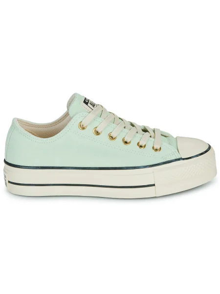 Szarvasbőr platform talpú félcipő Converse zöld
