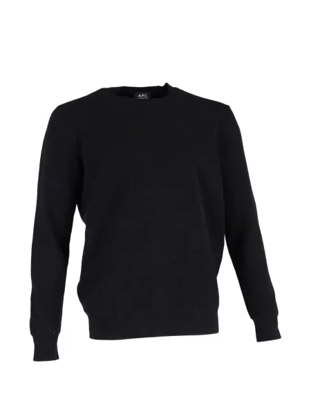 Pulover A.p.c. de lână cu decolteu rotund negru