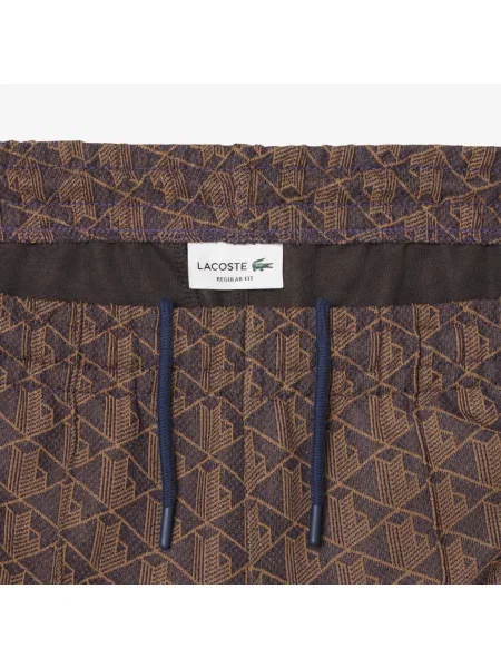 Lacoste Spodnie Dresowe Z Monogramem Paris fioletowy