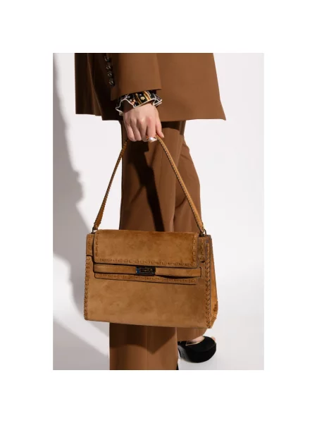 Torebka Tory Burch zamszowa brązowa