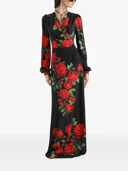Rochie maxi Dolce & Gabbana cu imagine negru