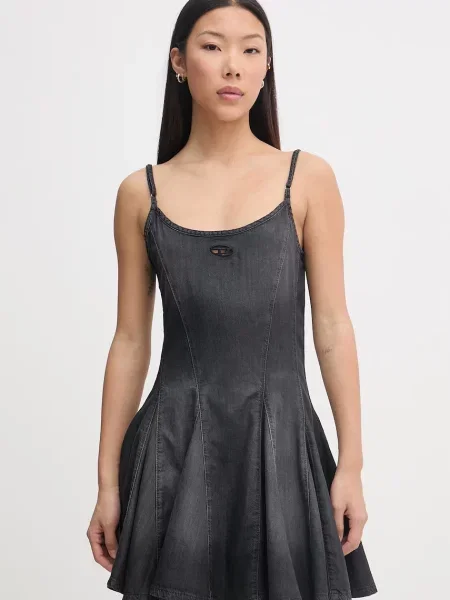 Diesel rochie de vară din denim DE-SPOKY-S negru