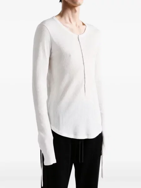 Lung tricou Ann Demeulemeester tricotate alb