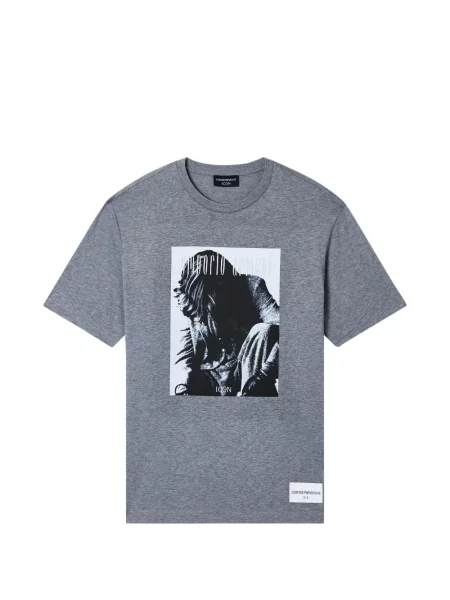 Tričko Emporio Armani sivá