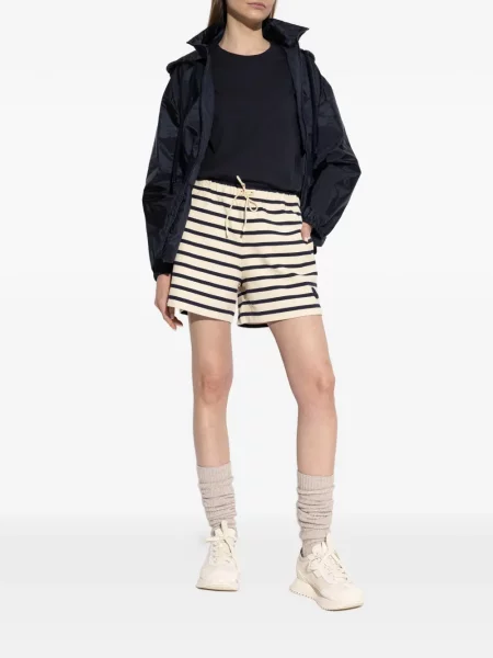Geacă Moncler cu glugă albastru