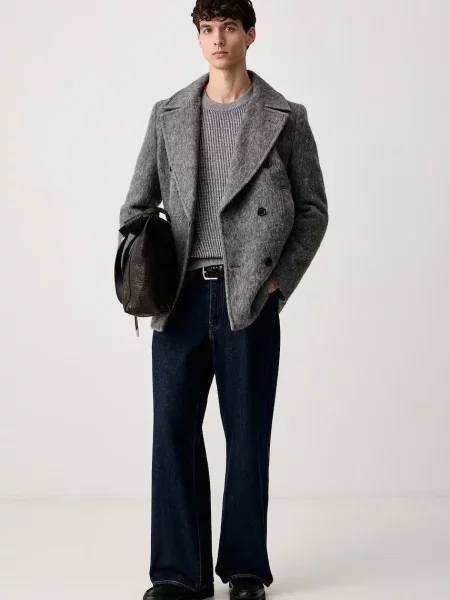 Calvin Klein sveter pánsky s prímesou vlny sivá