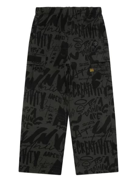 Pantaloni Aape By A Bathing Ape cu imagine gri