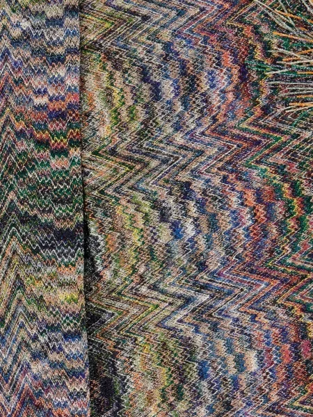 Fular Missoni cu franjuri albastru