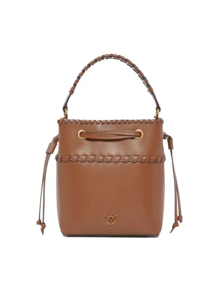 Mała mały torebka skórzana Pinko brązowa