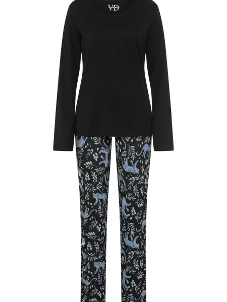 VIVANCE by LASCANA Pijama albastru porumbel negru