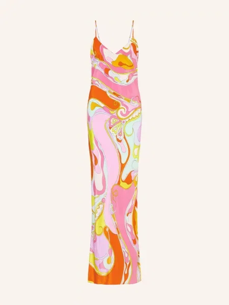 Pucci Sukienka Jedwabna rosa pomarańczowa