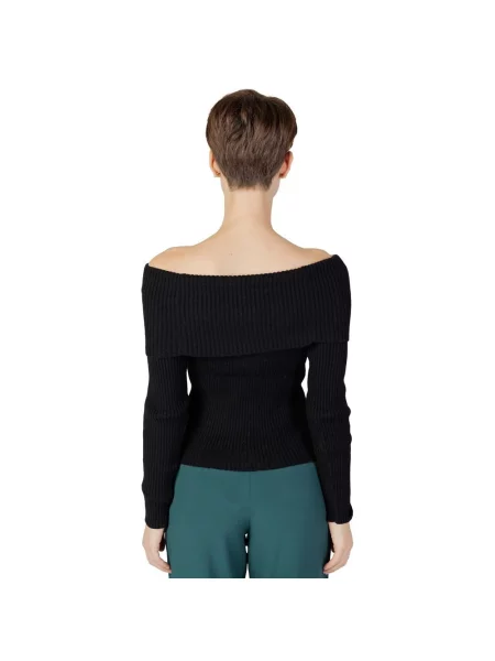 Sweter z dekoltem carmen Only czarny