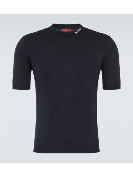 Tricou Gucci de mătase albastru