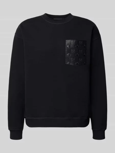 Bluza dresowa o kroju relaxed fit z czystej bawełny z naszywką z logo Dsquared2 Ready To Wear czarna