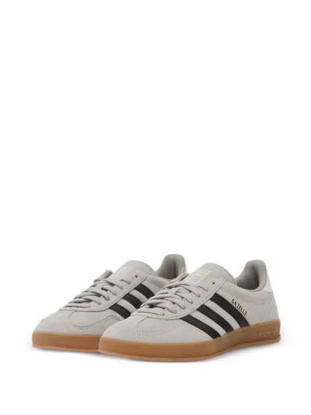 Tricou Adidas cu dungi cu imagine alergare gri