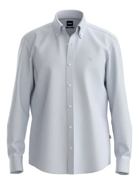 Cămașă Boss din țesătură twill albastru