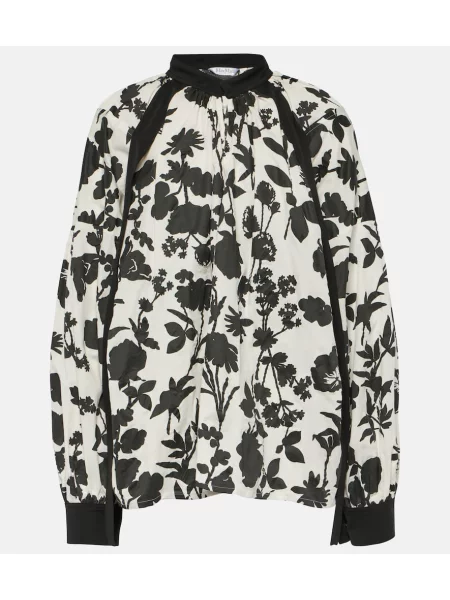 Top Max Mara cu model floral alb