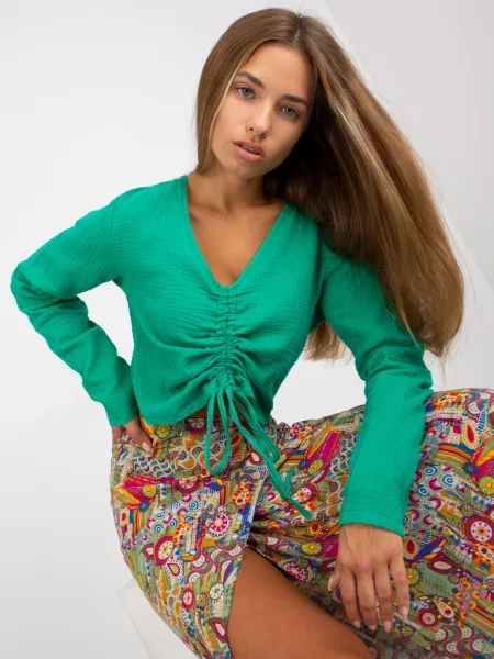 Блуза Fashionhunters зелено