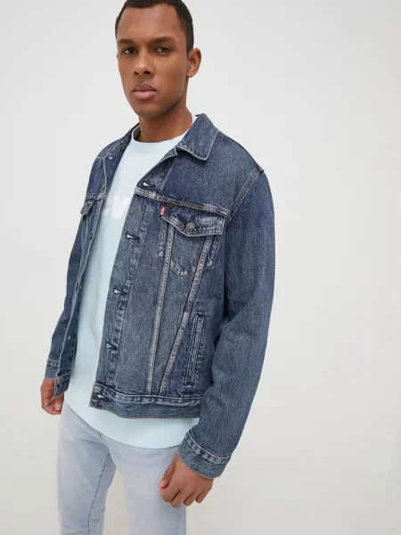 Džínová bunda Levi's tmavomodrá přechodná