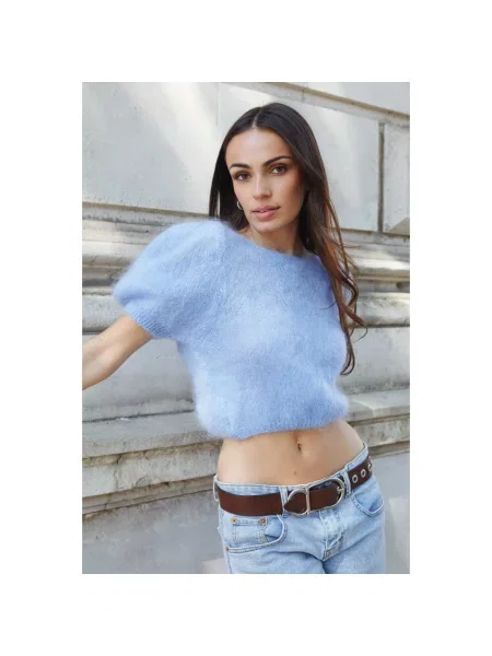Sweter American Dreams wełniany niebieski