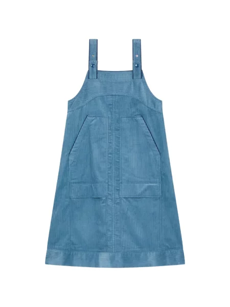 Rochie midi Tomboy de catifea cord albastru