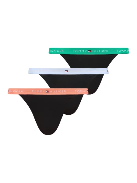 Tommy Hilfiger Underwear Tanga albastru deschis / verde smarald / portocaliu piersică negru