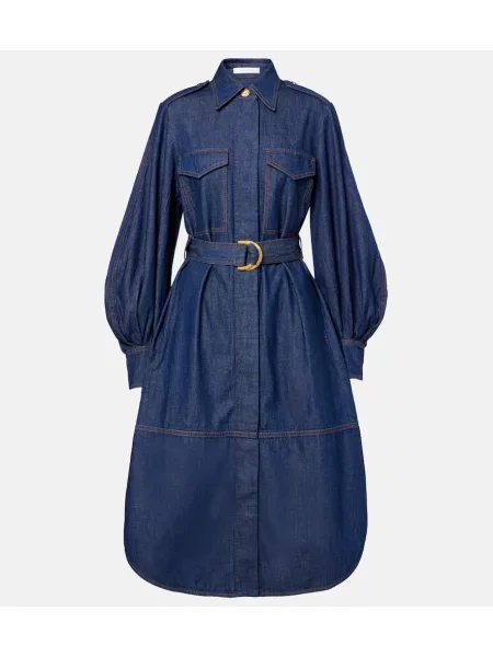 Sukienka jeansowa Zimmermann do kolan garniturowa niebieska