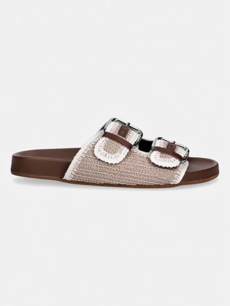 Weekend MaxMara Șlapi WKABONITO cu adaos de piele bej