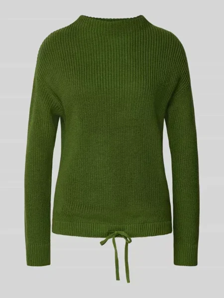 Sweter z dzianiny z prążkowanymi wykończeniami Jake*s Casual zielony