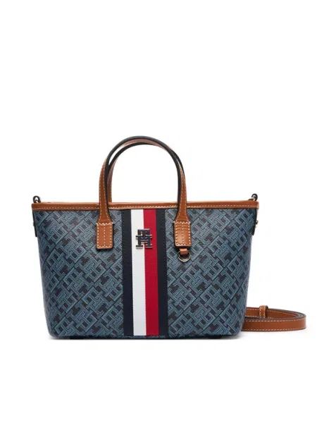 Tommy Hilfiger Táska Th Monoplay Mini Tote Corp Sötétkék