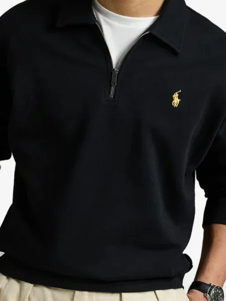 Μισό φερμουάρ sneakers Polo Ralph Lauren λευκό