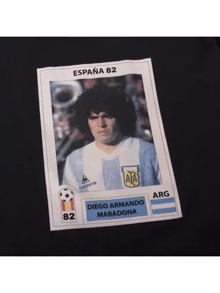 Koszulka dla dorosłych Maradona x COPA Naklejka Piłka Nożna Argentyna czarna