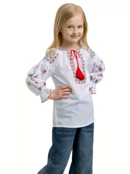 Детская рубашка Folk Moda белая