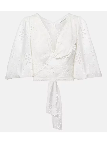 Top Alexandra Miro cu broderie alb