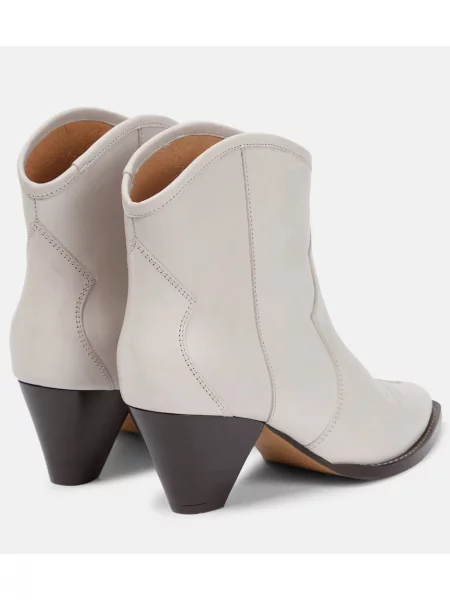 Botine Isabel Marant din piele cowboy bej