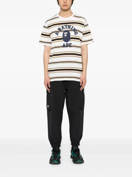 Tricou A Bathing Ape® cu dungi alb