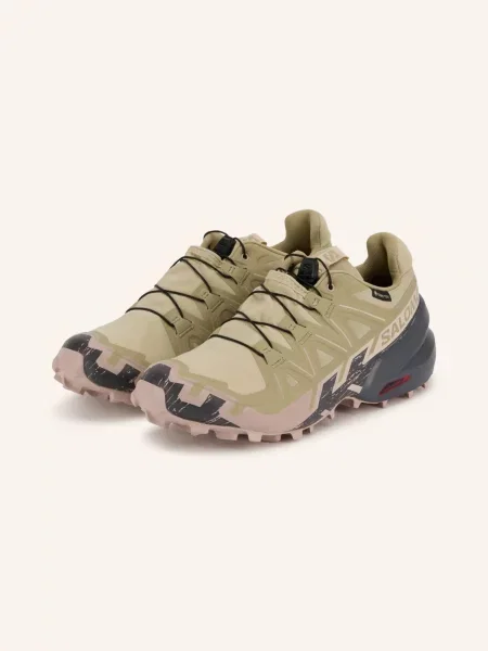 Salomon Běžecké Trailové Boty Speedcross 6 Gtx béžová / světle růžová / tmavě šedá zelené