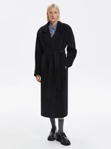 Пальто Estro вовна/акрил чорний